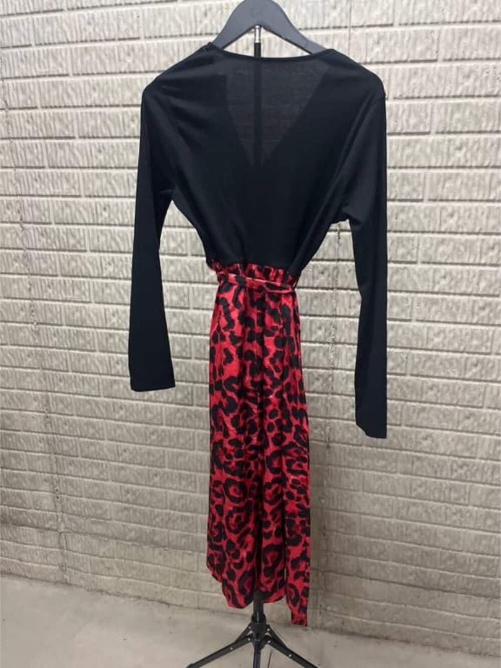 Red Leopard Print Long Sleev